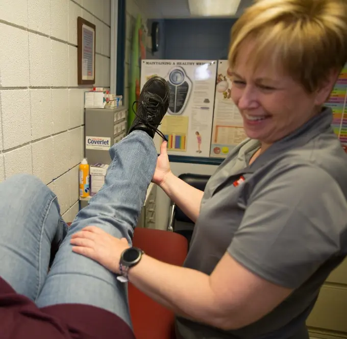 a woman getting a leg massage